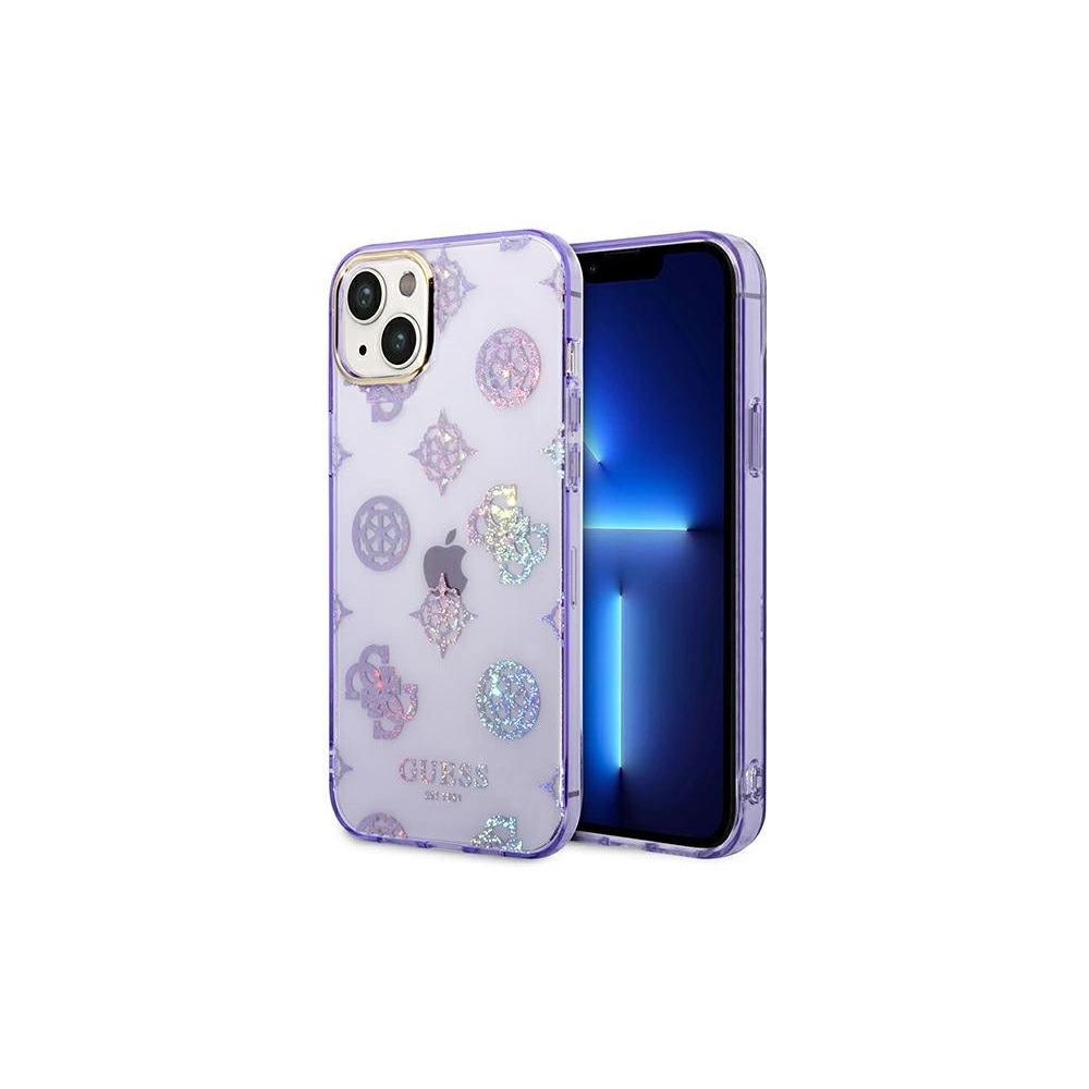 Hurtownia GSM - Etui Guess GUHCP14SHTPPTL Apple iPhone 14 liliowy/lilac carcasă tare Peony Glitter - GUE2122 - {ean13} - Hurt