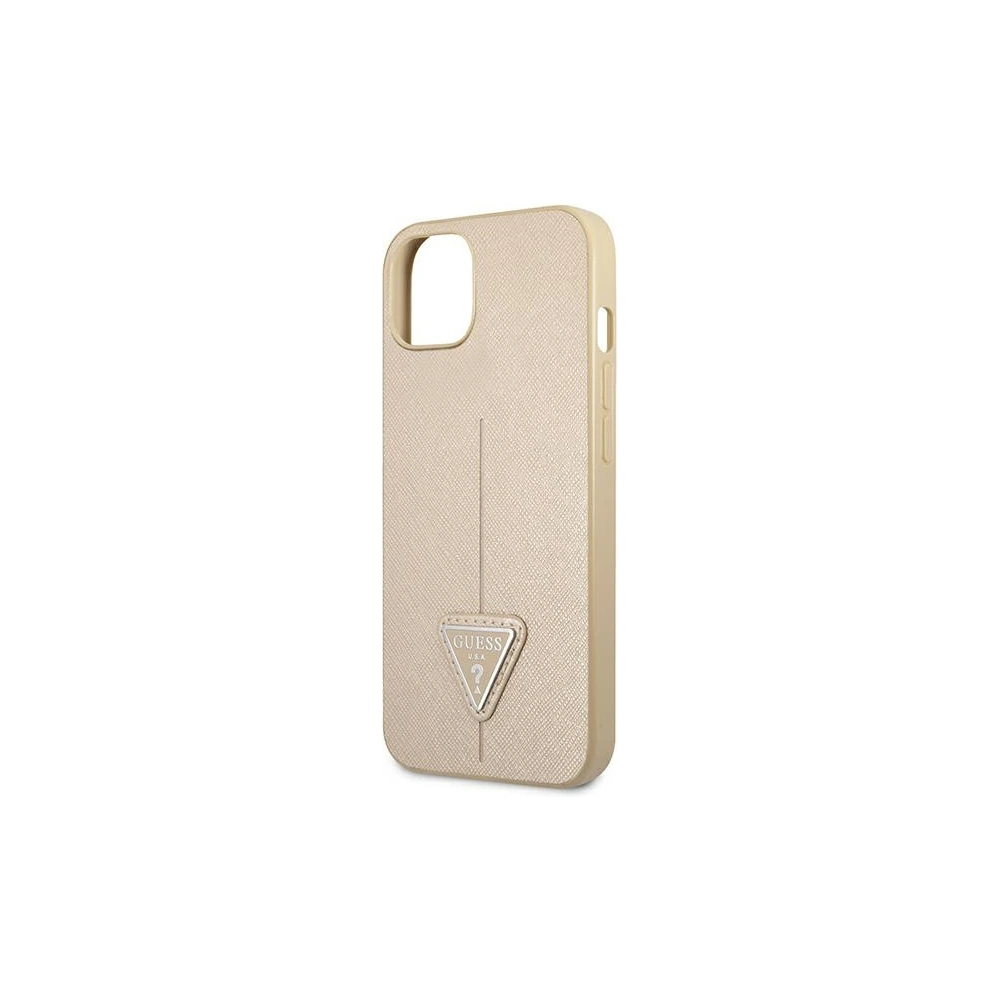 Hurtownia GSM - Etui Guess GUHCP14SPSATLE Apple iPhone 14 bej hardcase SaffianoTriangle Logo - GUE2123 - {ean13} - Hurt