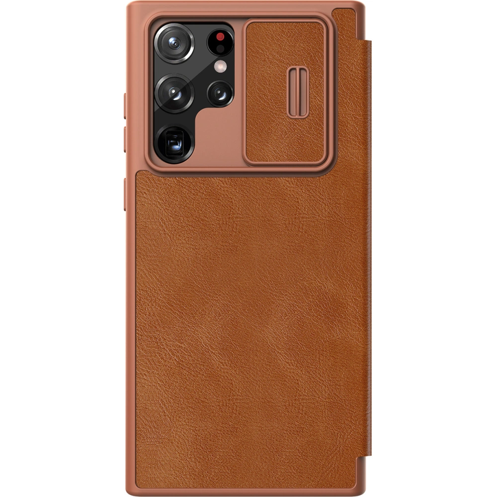 Hurtownia GSM - Etui Nillkin Qin Leather Pro Samsung Galaxy S22 Ultra hnědá - NLK527 - {ean13} - Hurt