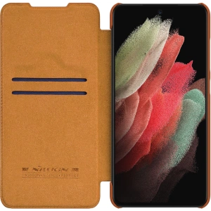 Hurtownia GSM - Etui Nillkin Qin Leather Pro Samsung Galaxy S22 Ultra hnědá - NLK527 - {ean13} - Hurt