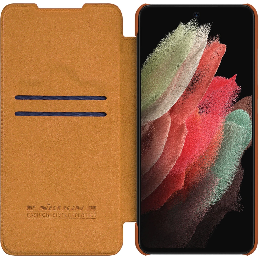Hurtownia GSM - Etui Nillkin Qin Leather Pro Samsung Galaxy S22 Ultra hnědá - NLK527 - {ean13} - Hurt