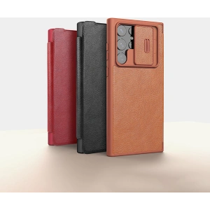 Hurtownia GSM - Etui Nillkin Qin Leather Pro Samsung Galaxy S22 Ultra hnědá - NLK527 - {ean13} - Hurt