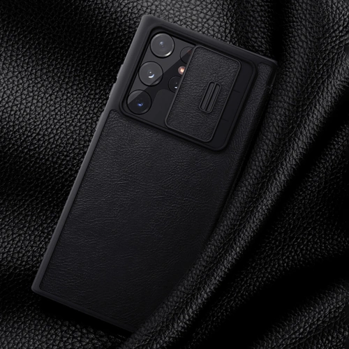 Etui Nillkin Qin Leather Pro Samsung Galaxy S22 Ultra brązowy