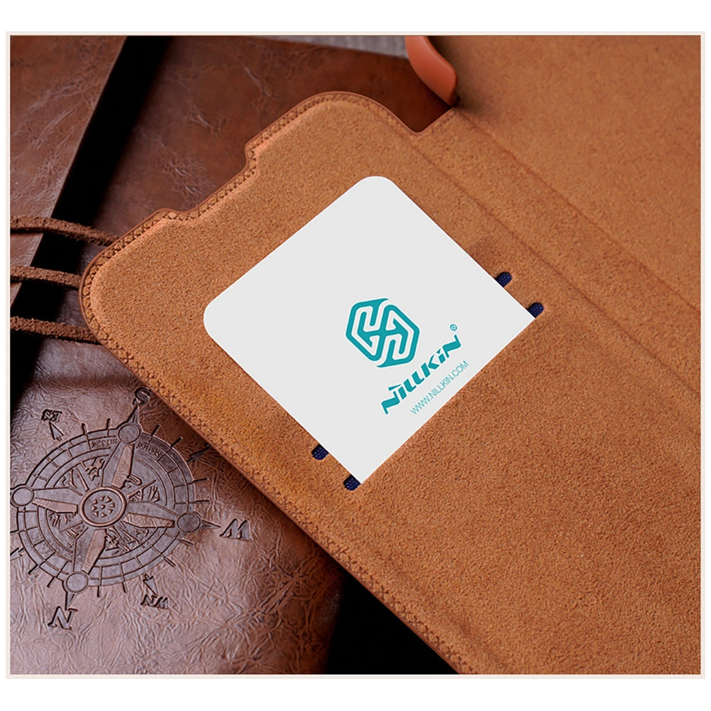 Hurtownia GSM - Etui Nillkin Qin Leather Pro Samsung Galaxy S22 Ultra hnědá - NLK527 - {ean13} - Hurt