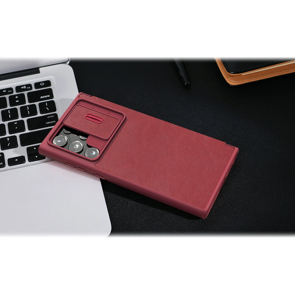 Hurtownia GSM - Etui Nillkin Qin Leather Pro Samsung Galaxy S22 Ultra hnědá - NLK527 - {ean13} - Hurt