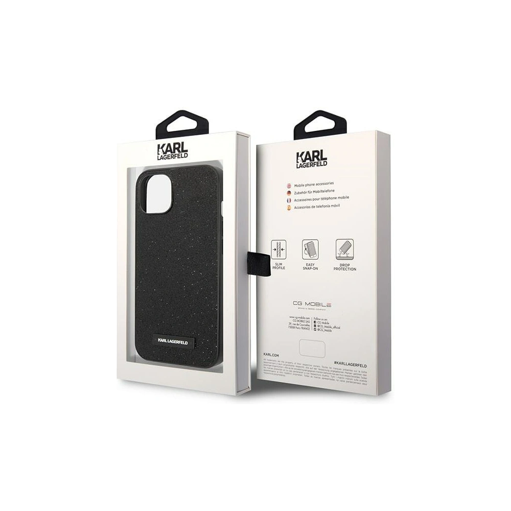 Hurtownia GSM - Etui Karl Lagerfeld KLHCP14SG2ELK Apple iPhone 14 hardcase negru/black Glitter Plaque Logo - KLD1136 - {ean13} - Hurt