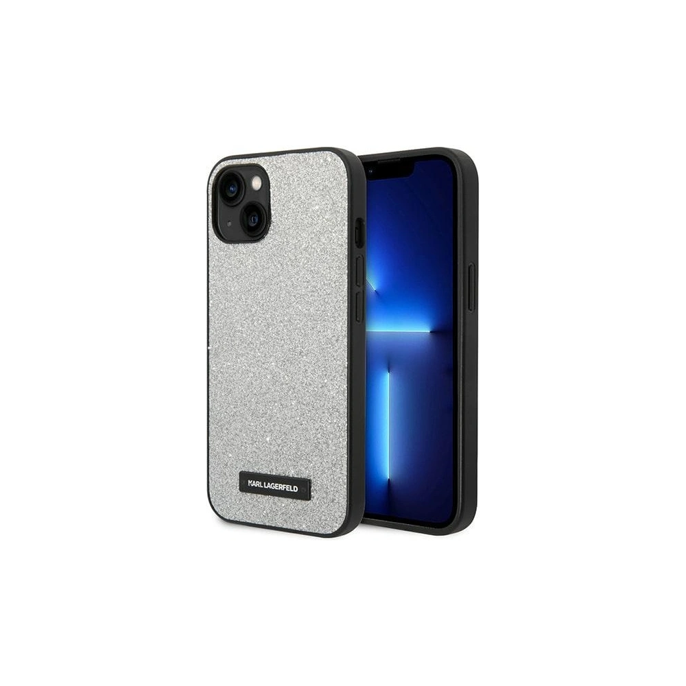 Hurtownia GSM - Etui Karl Lagerfeld KLHCP14SG2ELS Apple iPhone 14 hardcase stříbrný/silver Glitter Plaque Logo - KLD1137 - {ean13} - Hurt