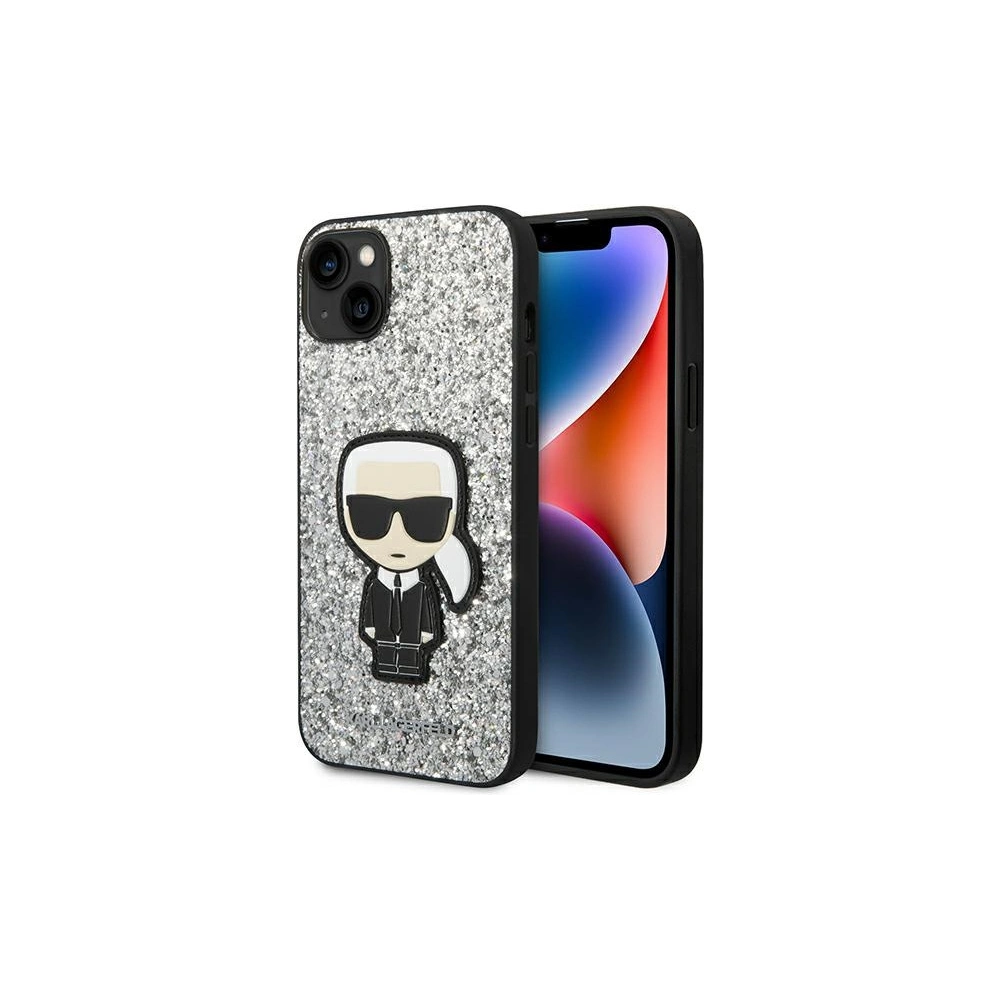 Hurtownia GSM - Case Karl Lagerfeld KLHCP14SGFKPG Apple iPhone 14 Hardcase silber/silver Glitter Flakes Ikonik - KLD1138 - {ean13} - Hurt