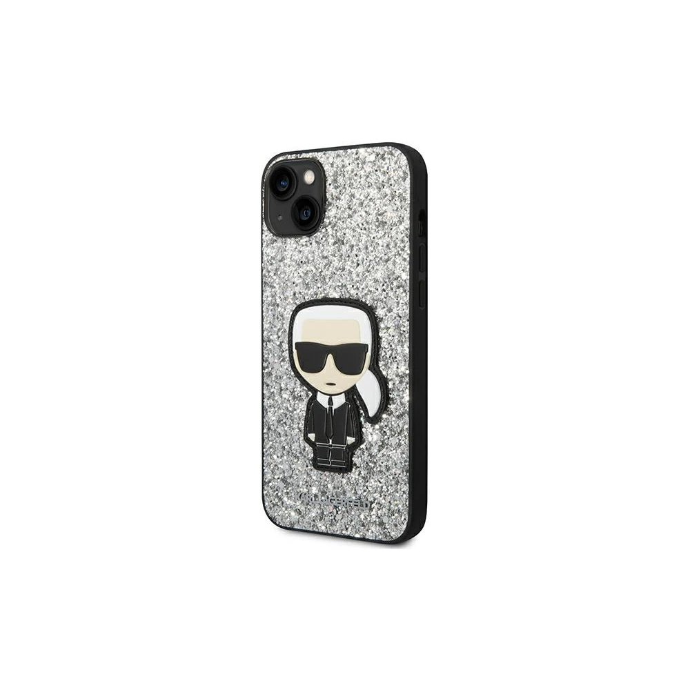 Hurtownia GSM - Etui Karl Lagerfeld KLHCP14SGFKPG Apple iPhone 14 hardcase srebrny/silver Glitter Flakes Ikonik - KLD1138 - {ean13} - Hurt