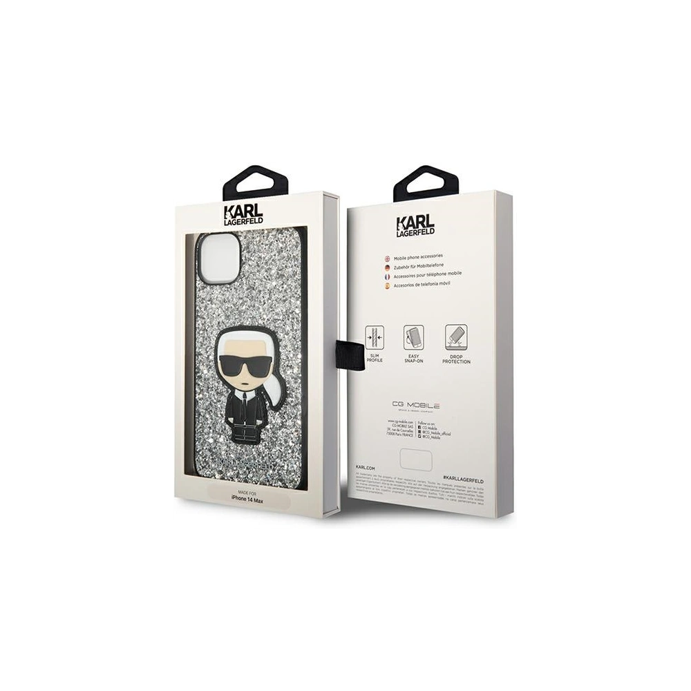 Hurtownia GSM - Case Karl Lagerfeld KLHCP14SGFKPG Apple iPhone 14 Hardcase silber/silver Glitter Flakes Ikonik - KLD1138 - {ean13} - Hurt