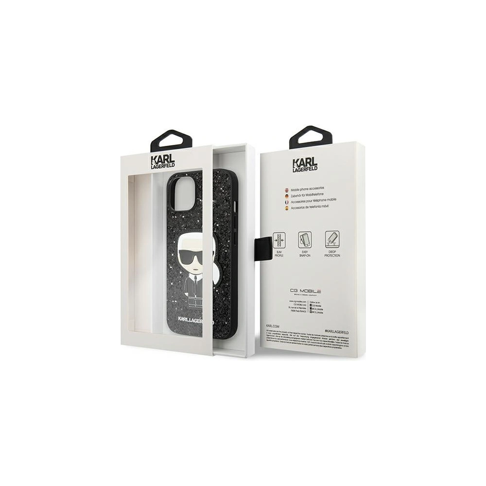 Hurtownia GSM - Etui Karl Lagerfeld KLHCP14SGFKPK Apple iPhone 14 hardcase negru/black Glitter Flakes Ikonik - KLD1139 - {ean13} - Hurt