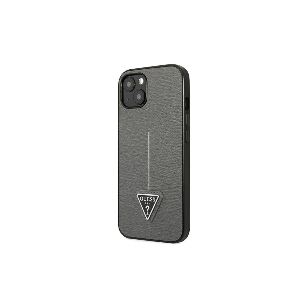 Hurtownia GSM - Etui Guess GUHCP14SPSATLG Apple iPhone 14 argintiu/silver hardcase SaffianoTriangle Logo - GUE2124 - {ean13} - Hurt