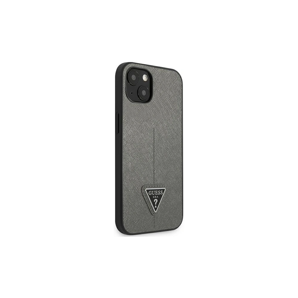Hurtownia GSM - Etui Guess GUHCP14SPSATLG Apple iPhone 14 argintiu/silver hardcase SaffianoTriangle Logo - GUE2124 - {ean13} - Hurt