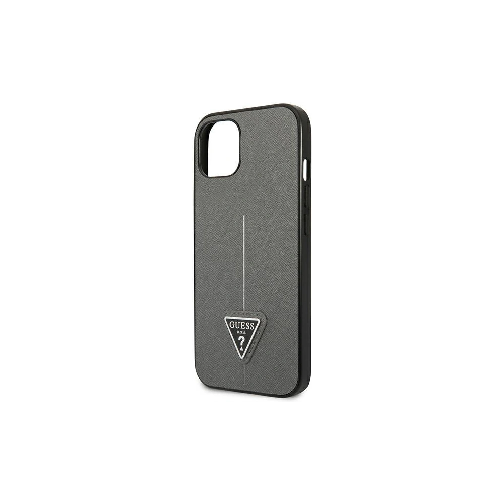 Hurtownia GSM - Etui Guess GUHCP14SPSATLG Apple iPhone 14 argintiu/silver hardcase SaffianoTriangle Logo - GUE2124 - {ean13} - Hurt