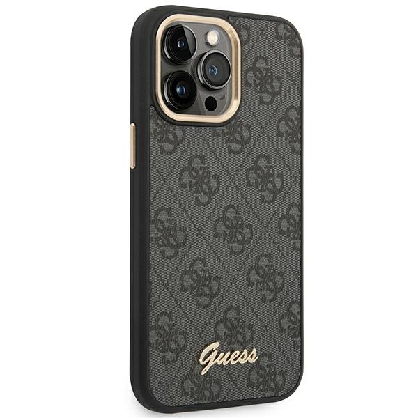 Kryt Guess GUHCP14XHG4SHK Apple iPhone 14 Pro Max black hard case 4G Vintage Gold Logo