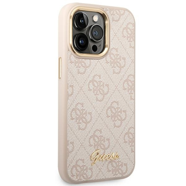 Kryt Guess GUHCP14XHG4SHP Apple iPhone 14 Pro Max pink hard case 4G Vintage Gold Logo