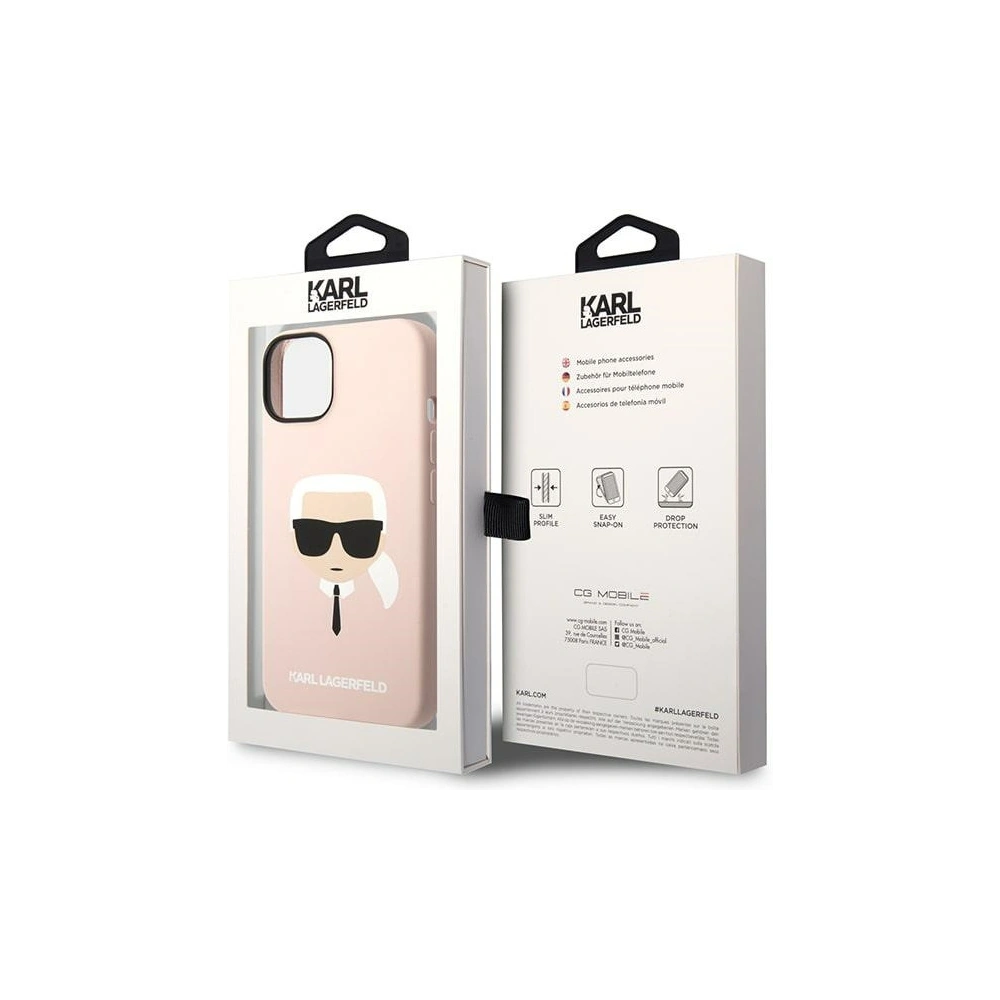 Hurtownia GSM - Etui Karl Lagerfeld KLHCP14SSLKHLP Apple iPhone 14 hardcase różowy/pink Silicone Karl`s Head - KLD1145 - {ean13} - Hurt