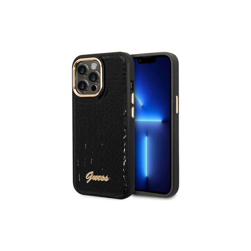 Hurtownia GSM - Etui Guess GUHCP14XHGCRHK Apple iPhone 14 Pro Max černé/black hardcase Croco Collection - GUE2130 - {ean13} - Hurt