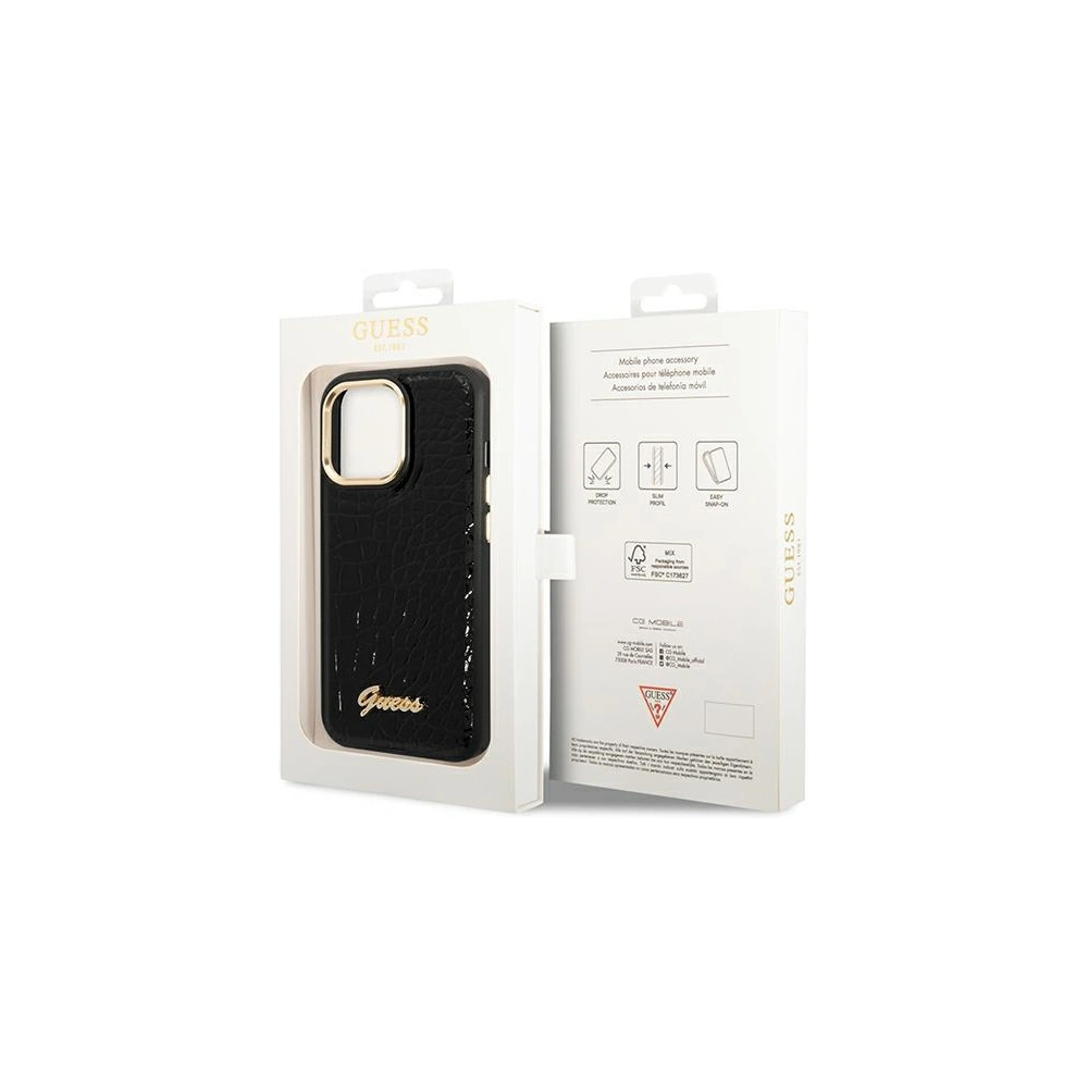 Hurtownia GSM - Etui Guess GUHCP14XHGCRHK Apple iPhone 14 Pro Max černé/black hardcase Croco Collection - GUE2130 - {ean13} - Hurt