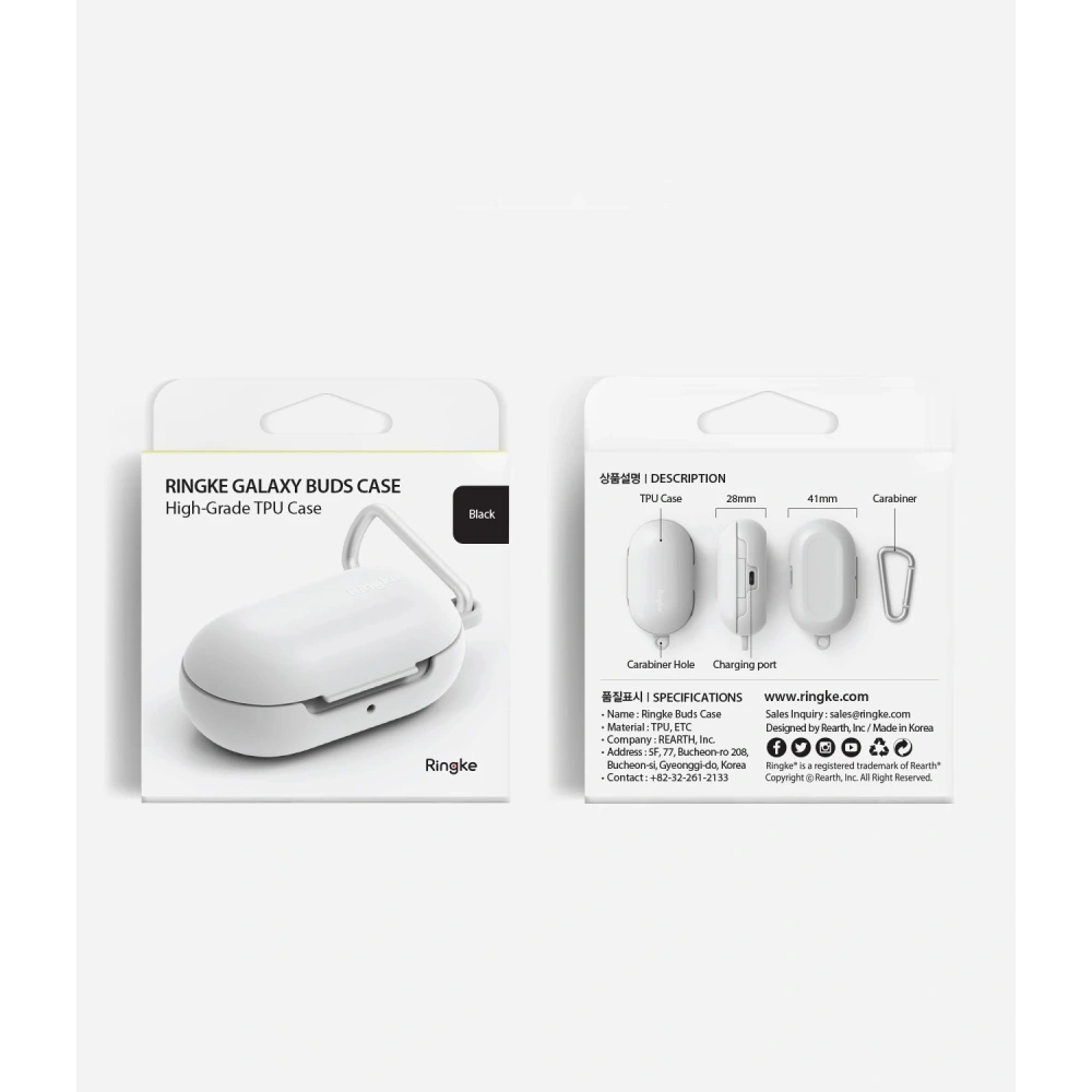 Hurtownia GSM - Etui z TPU Ringke pro Samsung Galaxy Buds/Buds+ Bílé - RGK973WHT - {ean13} - Hurt