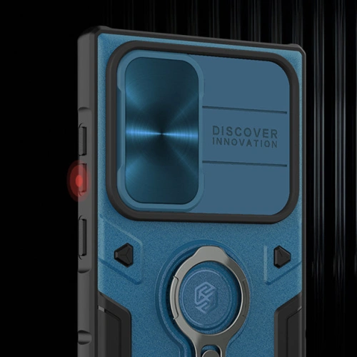 Etui Nillkin CamShield Armor Samsung Galaxy S22 Ultra niebieski