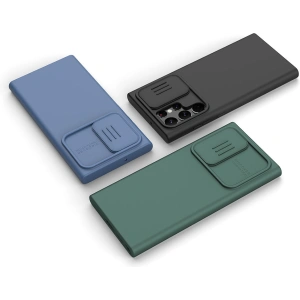 Hurtownia GSM - Etui Nillkin CamShield Silky Silicone Samsung Galaxy S22 Ultra modrý - NLK564 - {ean13} - Hurt