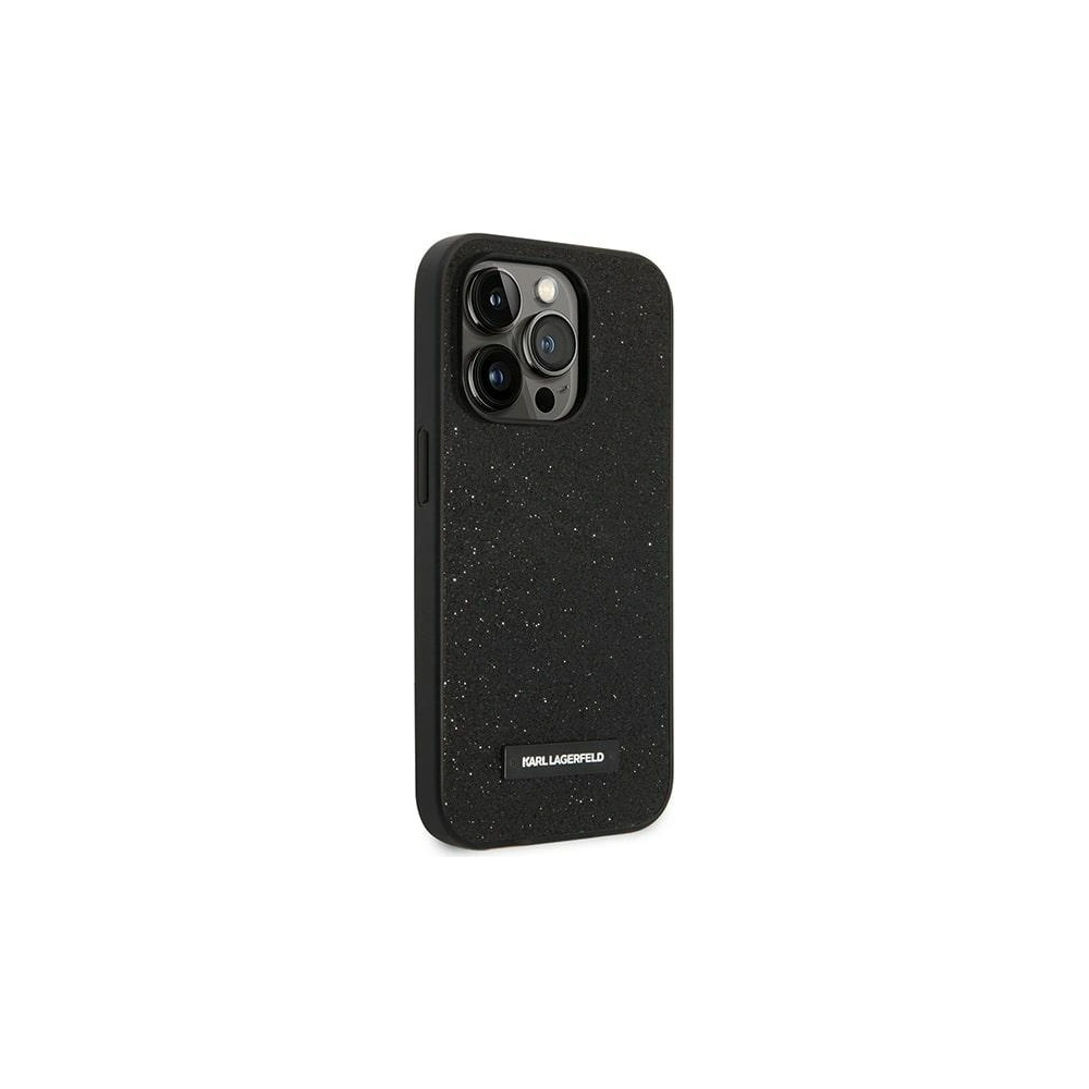 Karl Lagerfeld KLHCP14XG2ELK Apple iPhone 14 Pro Max hardcase black Glitter Plaque Logo