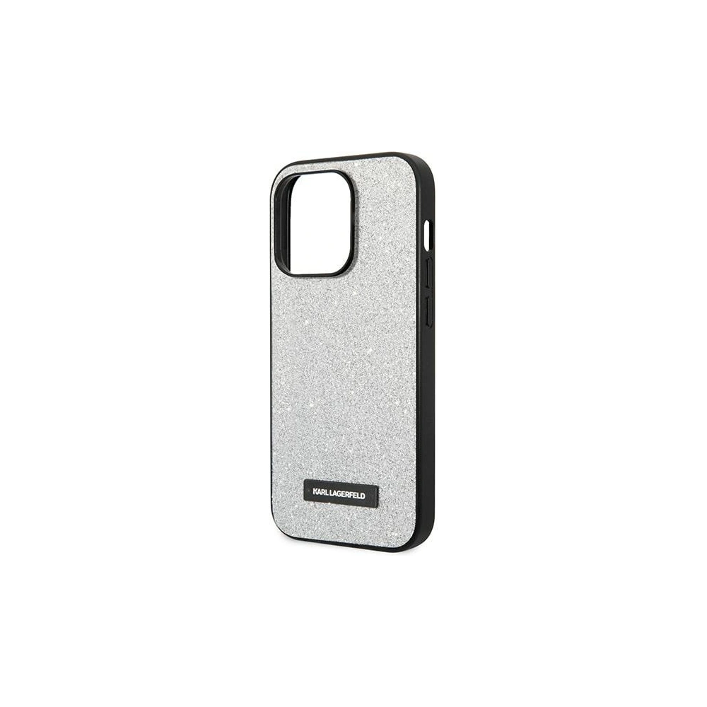 Etui Karl Lagerfeld KLHCP14XG2ELS Apple iPhone 14 Pro Max hardcase stříbrný/silver Glitter Plaque Logo