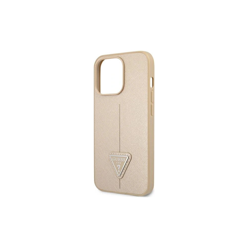 Hurtownia GSM - Etui Guess GUHCP14XPSATLE Apple iPhone 14 Pro Max bej hardcase SaffianoLogo Triunghi - GUE2136 - {ean13} - Hurt