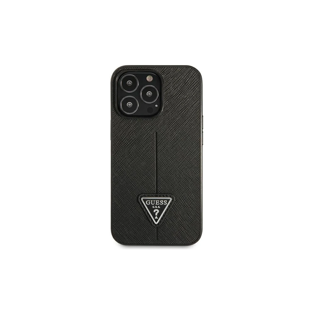 Etui Guess GUHCP14XPSATLK Apple iPhone 14 Pro Max negru/black hardcase SaffianoTriangle Logo