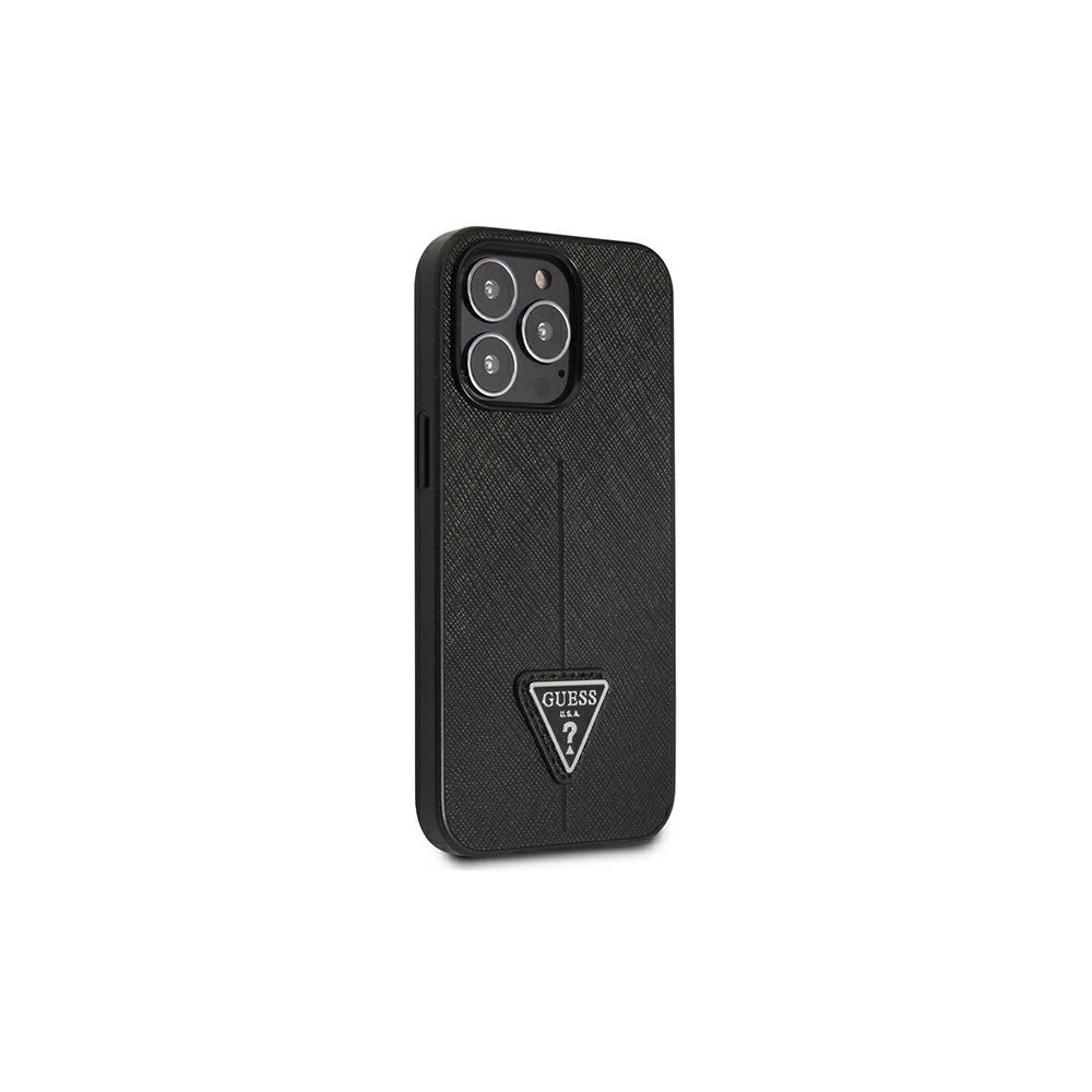 Etui Guess GUHCP14XPSATLK Apple iPhone 14 Pro Max negru/black hardcase SaffianoTriangle Logo