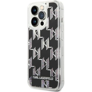 Etui Karl Lagerfeld KLHCP14XLMNMK Apple iPhone 14 Pro Max hardcase negru/black Liquid Glitter Monogram