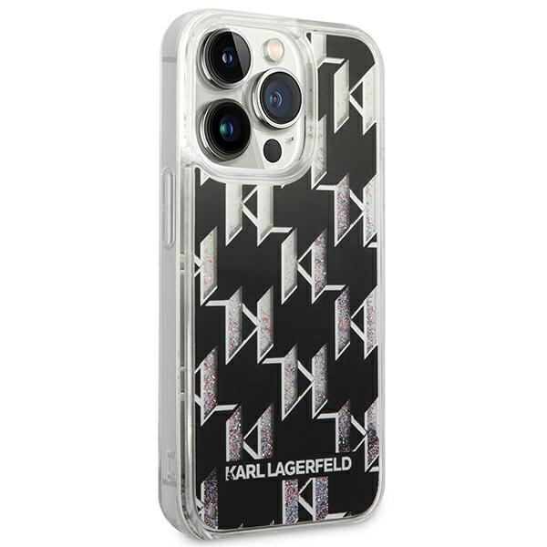 Kryt Karl Lagerfeld KLHCP14XLMNMK Apple iPhone 14 Pro Max hardcase black Liquid Glitter Monogram