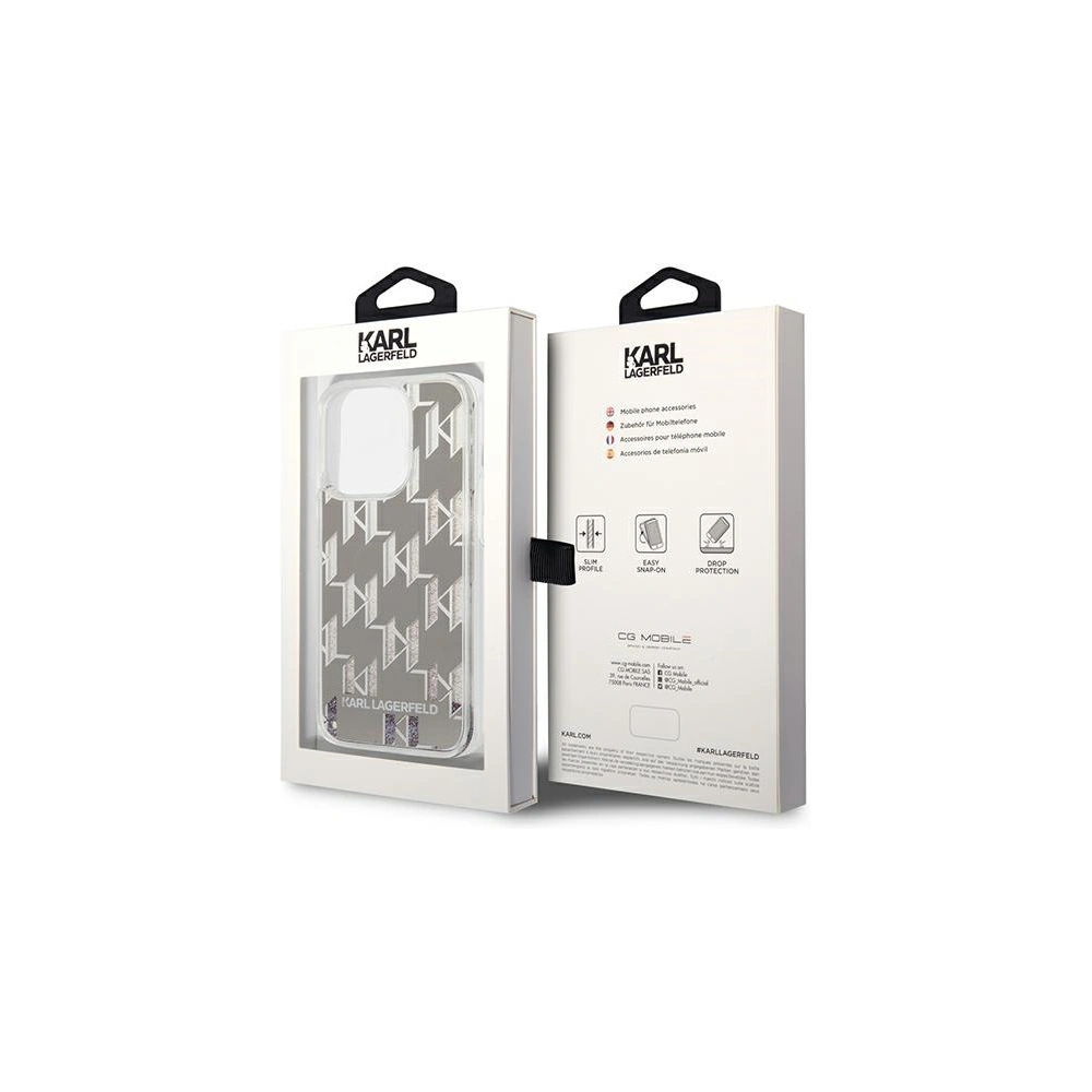 Hurtownia GSM - Etui Karl Lagerfeld KLHCP14XLMNMS Apple iPhone 14 Pro Max hardcase srebrny/silver Liquid Glitter Monogram - KLD1151 - {ean13} - Hurt