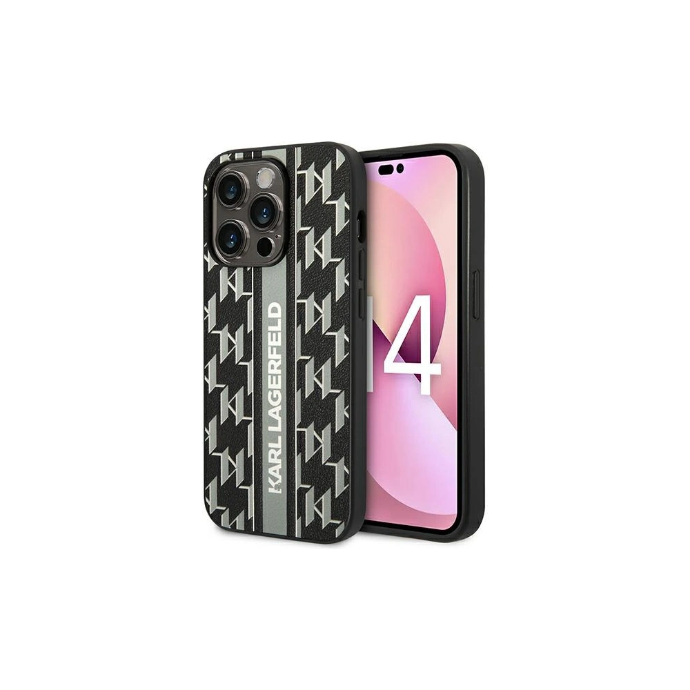 Hurtownia GSM - Etui Karl Lagerfeld KLHCP14XPGKLSKG Apple iPhone 14 Pro Max hardcase gri/grey Monogram Stripe - KLD1152 - {ean13} - Hurt