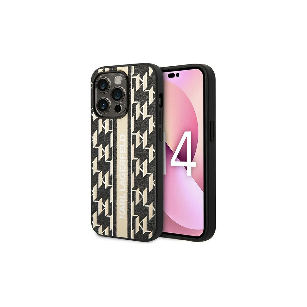 Hurtownia GSM - Case Karl Lagerfeld KLHCP14XPGKLSKW Apple iPhone 14 Pro Max Hardcase braun/braun Monogram Stripe - KLD1153 - {ean13} - Hurt