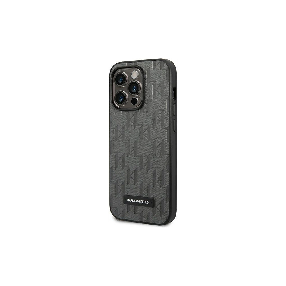Hurtownia GSM - Etui Karl Lagerfeld KLHCP14XSAKLHPG Apple iPhone 14 Pro Max hardcase šedá/grey Saffiano Mono Metal Logo - KLD1154 - {ean13} - Hurt