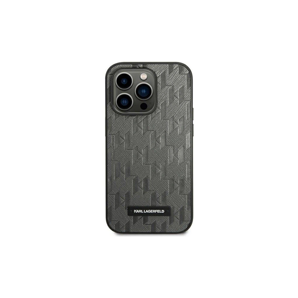 Hurtownia GSM - Case Karl Lagerfeld KLHCP14XSAKLHPG Apple iPhone 14 Pro Max Hardcase grau/grey Saffiano Mono Metal Logo - KLD1154 - {ean13} - Hurt