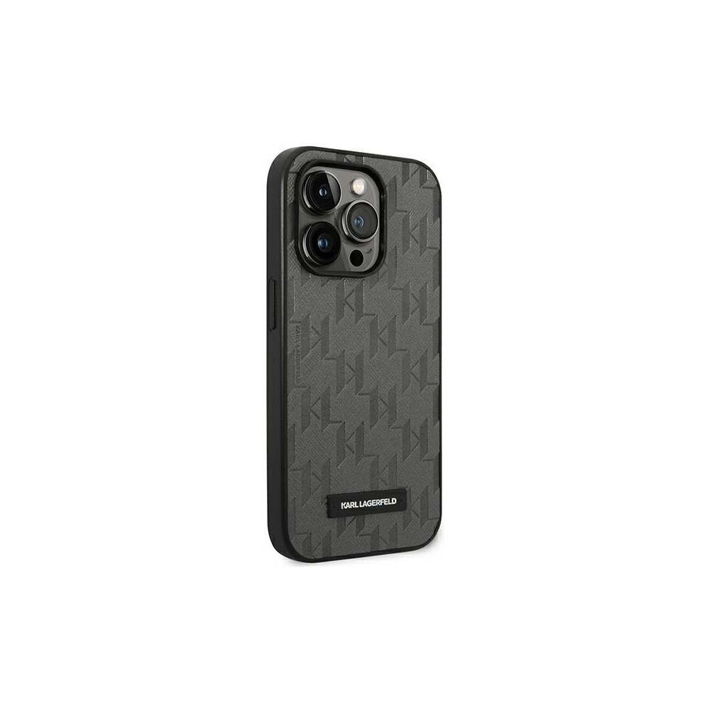 Hurtownia GSM - Case Karl Lagerfeld KLHCP14XSAKLHPG Apple iPhone 14 Pro Max Hardcase grau/grey Saffiano Mono Metal Logo - KLD1154 - {ean13} - Hurt