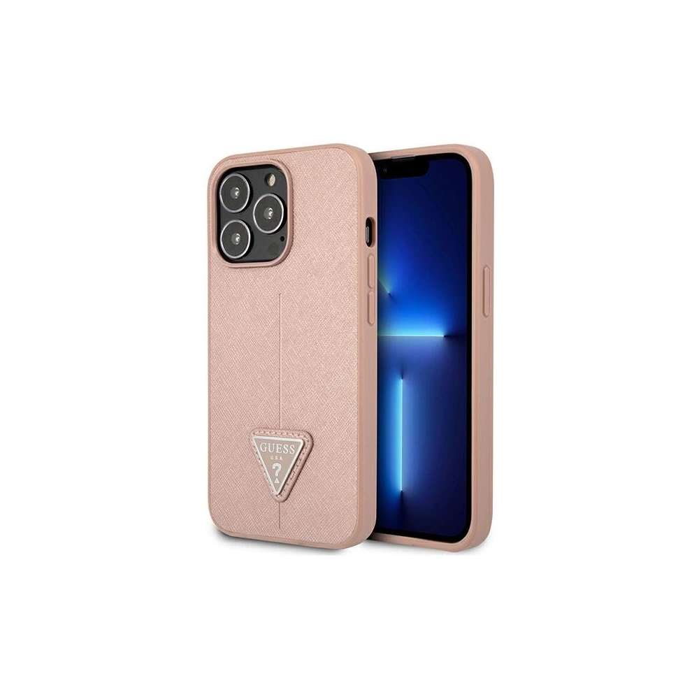 Wholesale Guess GUHCP14XPSATLP Apple iPhone 14 Pro Max pink hardcase SaffianoTriangle Logo - GUE2139 - {ean13} - Hurt