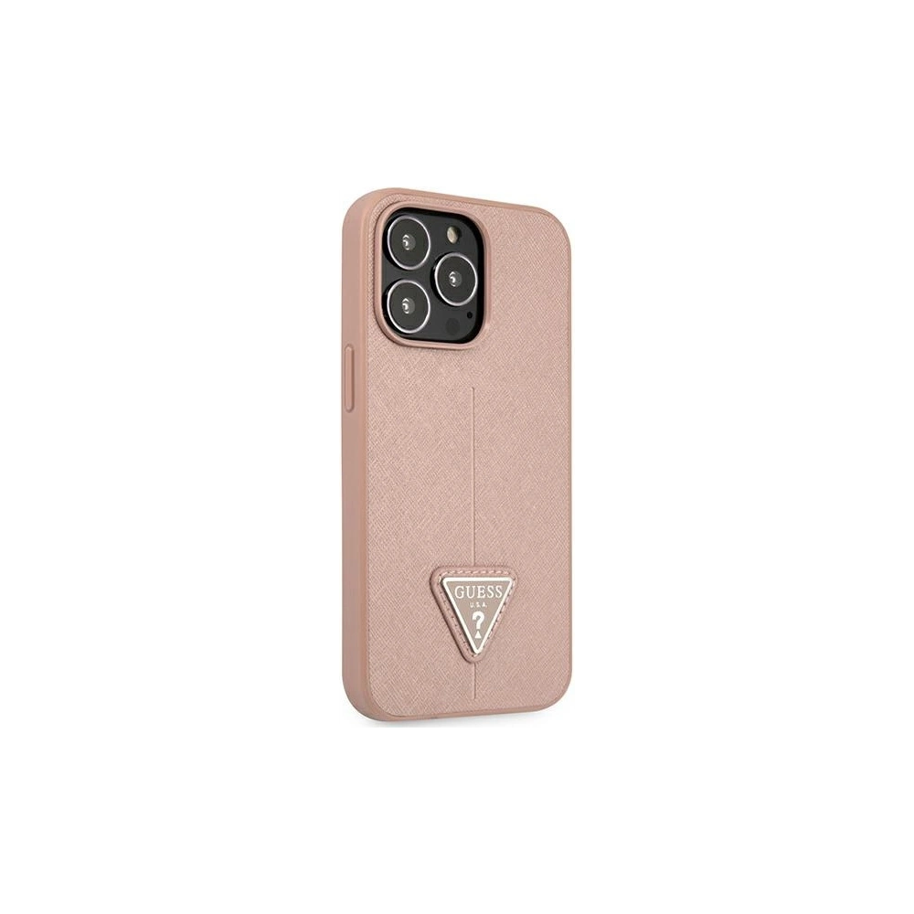 Hurtownia GSM - Etui Guess GUHCP14XPSATLP Apple iPhone 14 Pro Max różowy/pink hardcase SaffianoTriangle Logo - GUE2139 - {ean13} - Hurt
