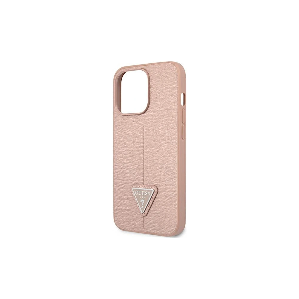 Wholesale Guess GUHCP14XPSATLP Apple iPhone 14 Pro Max pink hardcase SaffianoTriangle Logo - GUE2139 - {ean13} - Hurt