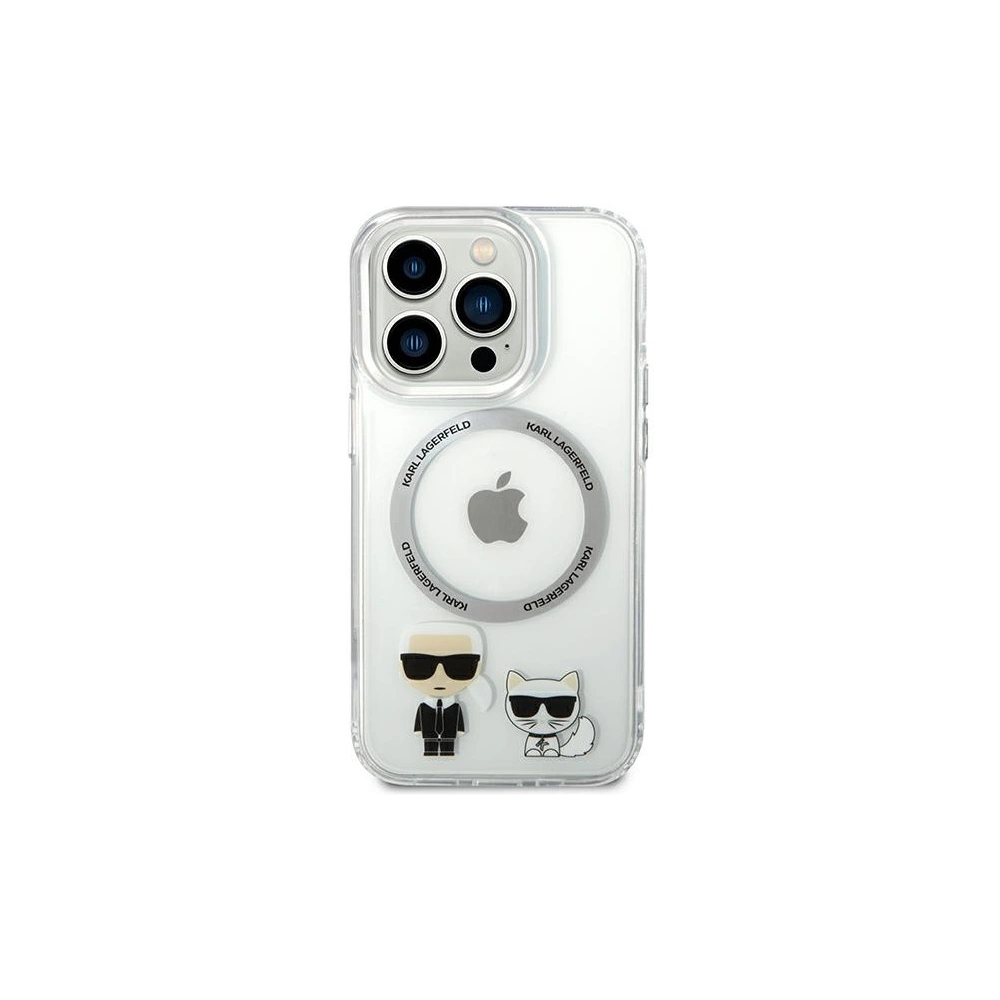Wholesale Karl Lagerfeld KLHMP14LHKCT Apple iPhone 14 Pro hardcase transparent Karl & Choupette Aluminium Magsafe - KLD1156 - {ean13} - Hurt