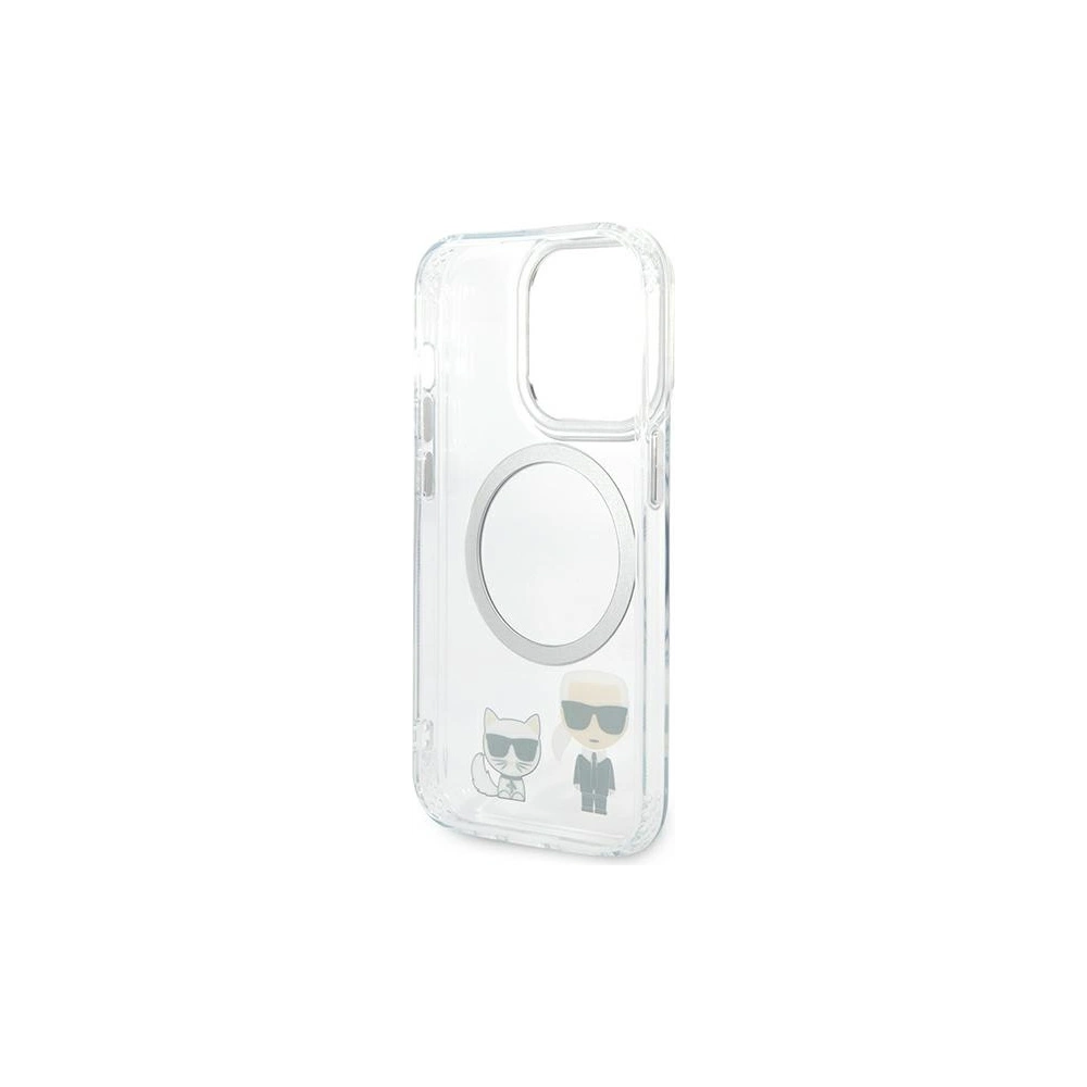 Wholesale Karl Lagerfeld KLHMP14LHKCT Apple iPhone 14 Pro hardcase transparent Karl & Choupette Aluminium Magsafe - KLD1156 - {ean13} - Hurt