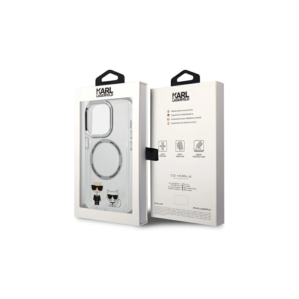 Wholesale Karl Lagerfeld KLHMP14LHKCT Apple iPhone 14 Pro hardcase transparent Karl & Choupette Aluminium Magsafe - KLD1156 - {ean13} - Hurt