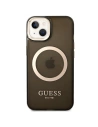 Wholesale Guess GUHMP14MHTCMK Apple iPhone 14 Plus / 15 Plus black hard case Gold Outline Translucent MagSafe - GUE2145 - {ean13} - Hurt