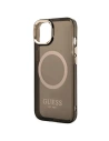 Wholesale Guess GUHMP14MHTCMK Apple iPhone 14 Plus / 15 Plus black hard case Gold Outline Translucent MagSafe - GUE2145 - {ean13} - Hurt