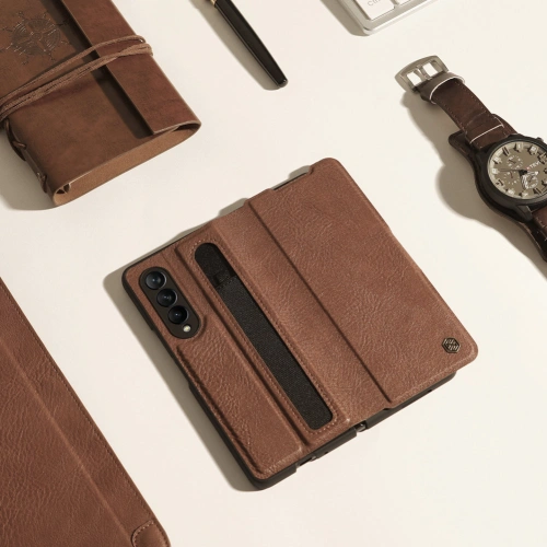 Etui Nillkin Aoge Leather Samsung Galaxy Z Fold 3 brązowy