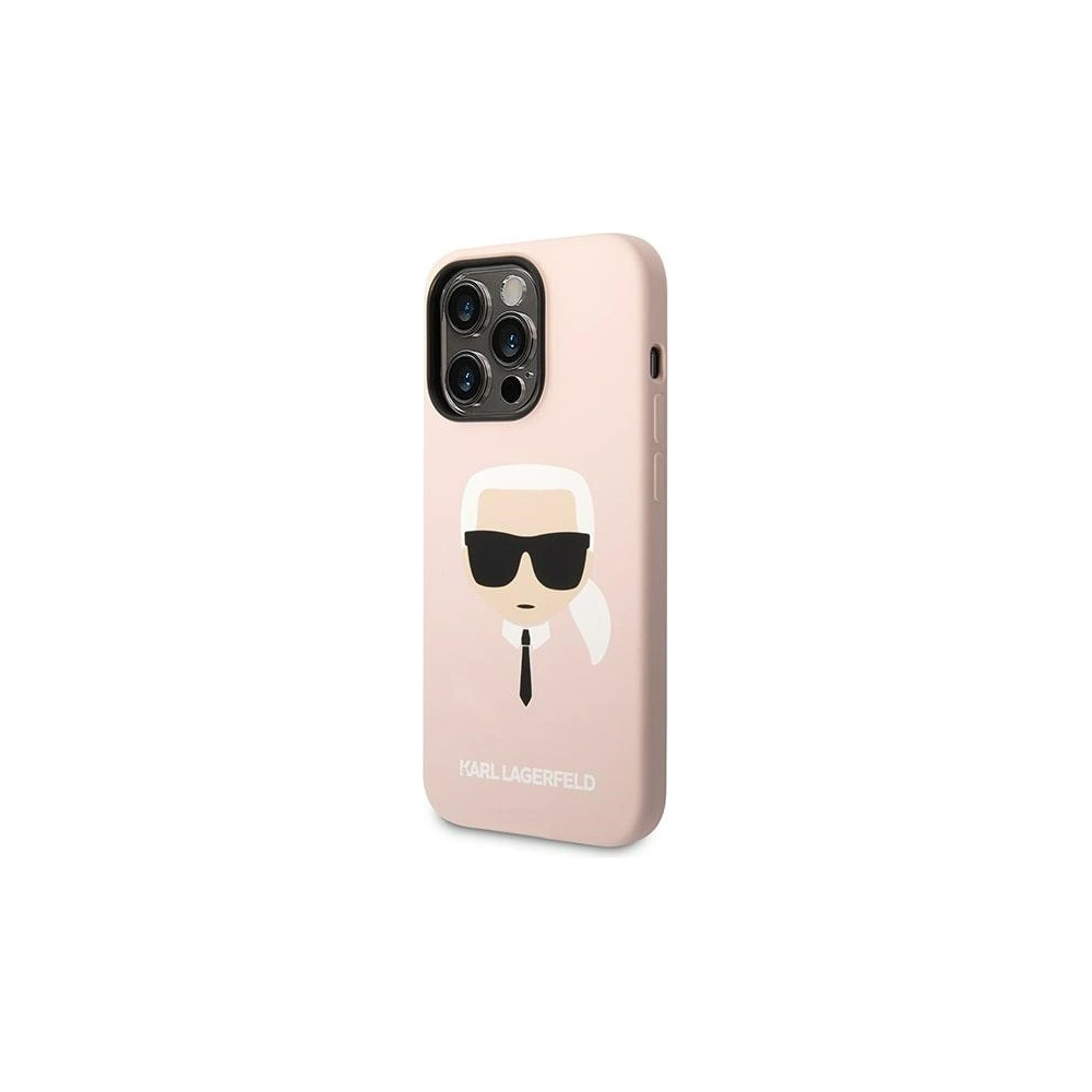 Wholesale Karl Lagerfeld KLHMP14LSLKHLP Apple iPhone 14 Pro hardcase light pink Silicone Karl`s Head Magsafe - KLD1158 - {ean13} - Hurt