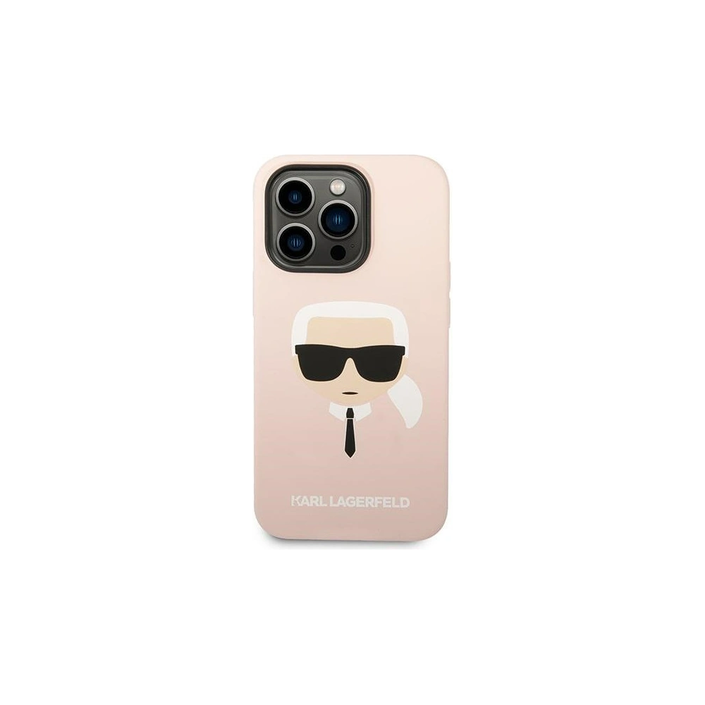 Wholesale Karl Lagerfeld KLHMP14LSLKHLP Apple iPhone 14 Pro hardcase light pink Silicone Karl`s Head Magsafe - KLD1158 - {ean13} - Hurt